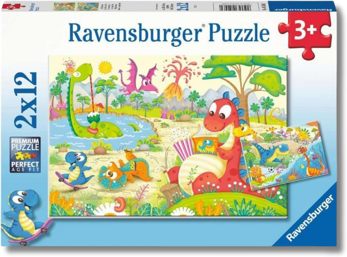 Puzzles de 12 Peças de Dinossauros