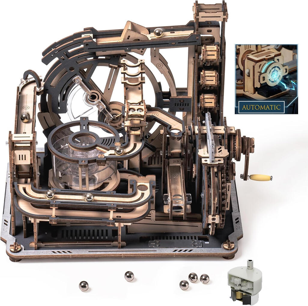 Puzzle 3D de Madeira de Circuito com Berlindes