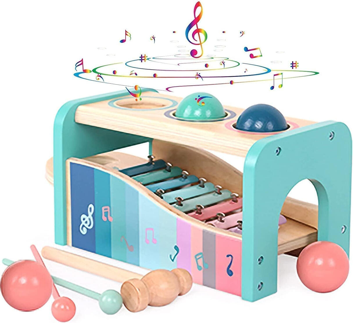 Caixa com Bolas de Martelar e Xilofone