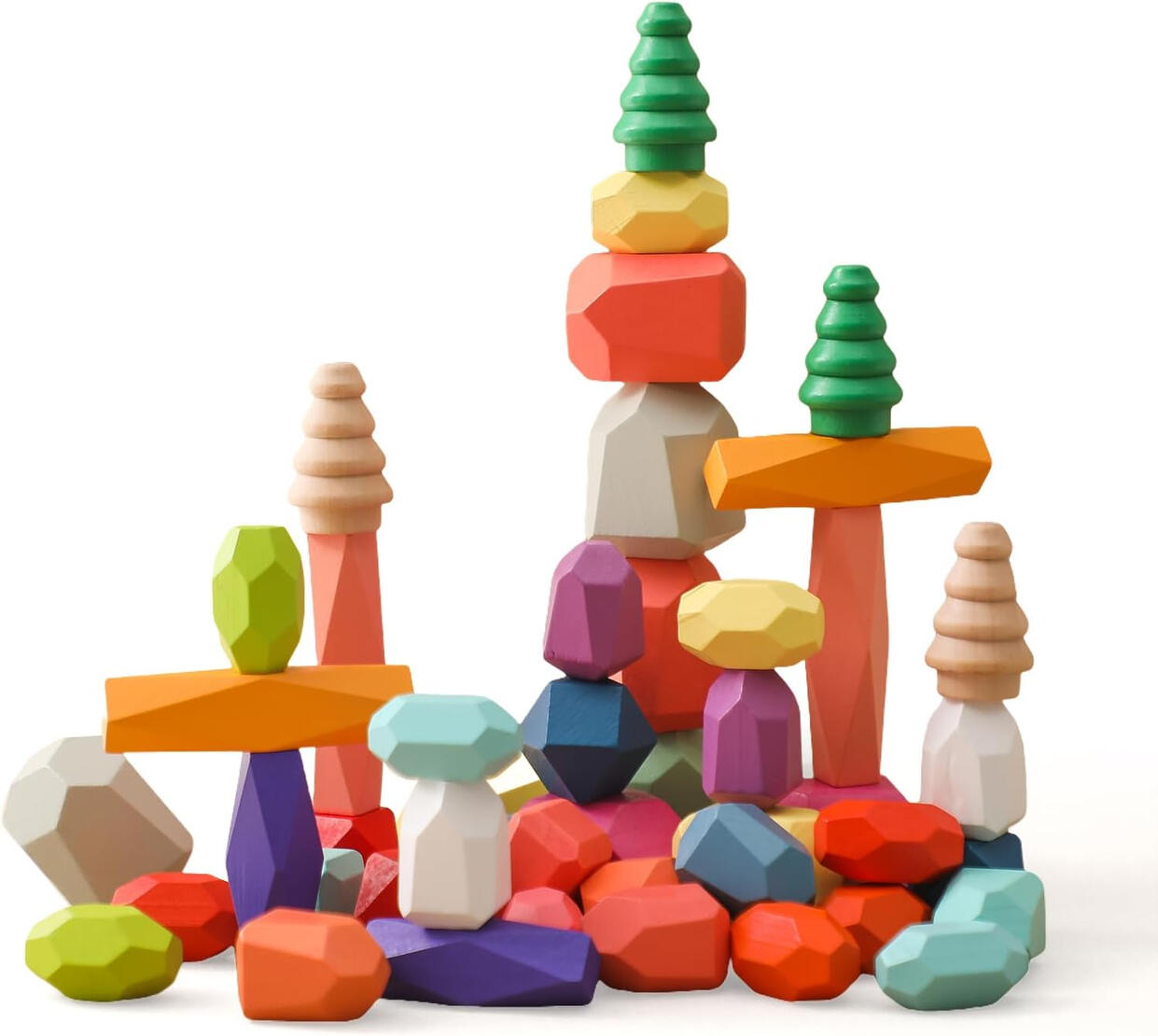 Pedras de Madeira Empilháveis para Equilibrar